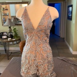 Cocktail Dress with Lace Overlay